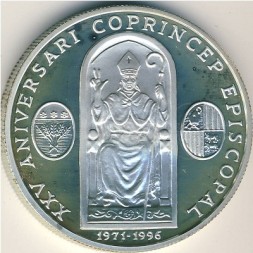 Монета Андорра 10 динеров 1996 год