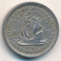 Восточные Карибы 10 центов 1962 год