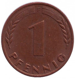 ФРГ 1 пфенниг 1971 год - F