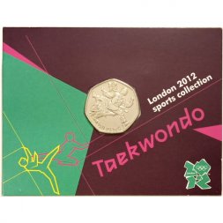 Великобритания 50 пенсов 2011 год - Тхэквондо (в блистере)