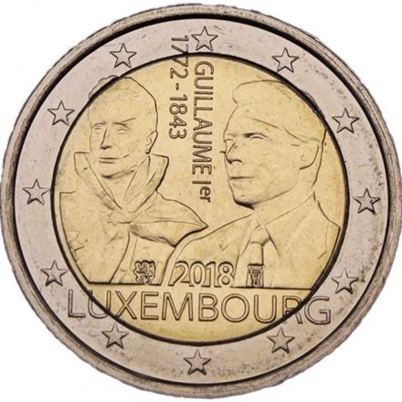 Люксембург 2 евро 2018 год - 175 лет со дня смерти Великого герцога Гийома I