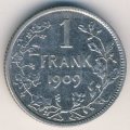 Бельгия 1 франк 1909 год