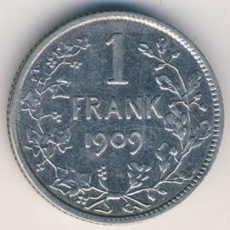 Бельгия 1 франк 1909 год