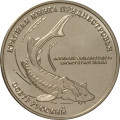 Приднестровье 1 рубль 2018 год - Красная книга Приднестровья. Осетр русский