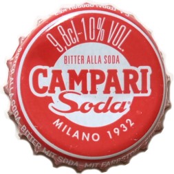 Пивная пробка Италия - Campari Soda. 9,8 Cl - 10% Vol. Bitter Alla Soda. Milano 1932