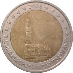 Германия 2 евро 2008 год - Федеральная земля Гамбург (D)
