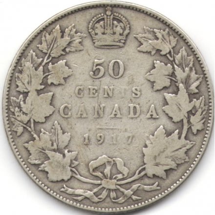 Канада 50 центов 1917 год