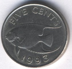 Бермудские острова 5 центов 1993 год