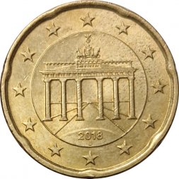 Германия 20 евроцентов 2018 год (J)