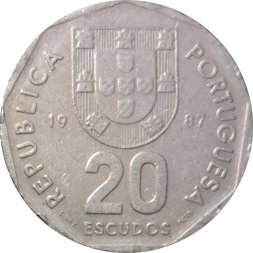 Португалия 20 эскудо 1987 год - Роза ветров