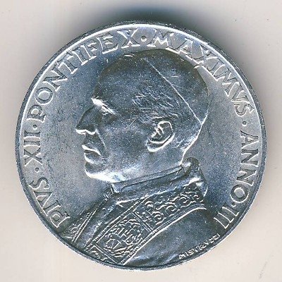 Ватикан 10 лир 1941 год