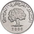 Тунис 1 миллим 2000 год - ФАО. Пробковый дуб