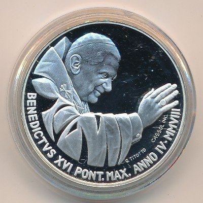 Ватикан 5 евро 2008 год - Всемирный день молодежи в Сиднее. Папа Бенедикт XVI