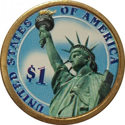 США 1 доллар 2011 год (P) - 18-ый Президент США - Улисс Грант (цветная эмаль)
