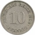Германия 10 пфеннигов 1902 год (A)