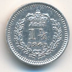 Великобритания 1 1/2 пенса 1841 год