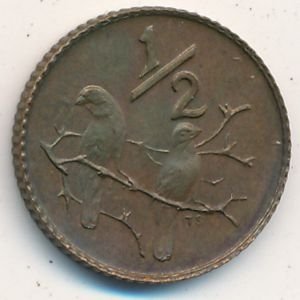 ЮАР 1/2 цента 1973 год