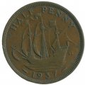 Великобритания 1/2 пенни 1937 год