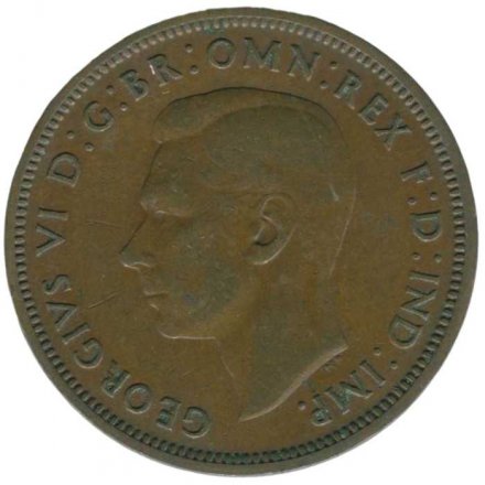 Великобритания 1/2 пенни 1937 год