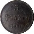 Финляндия 5 пенни 1908 год - F