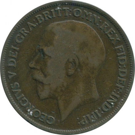 Великобритания 1 пенни 1918 год (без отметки монетного двора)