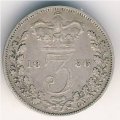 Великобритания 3 пенса 1886 год