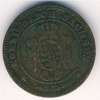 Саксония 1 пфенниг 1863 год