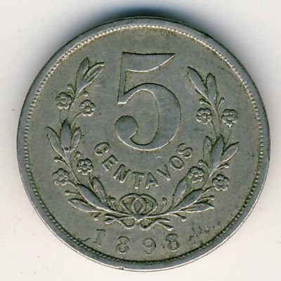 Никарагуа 5 сентаво 1898 год
