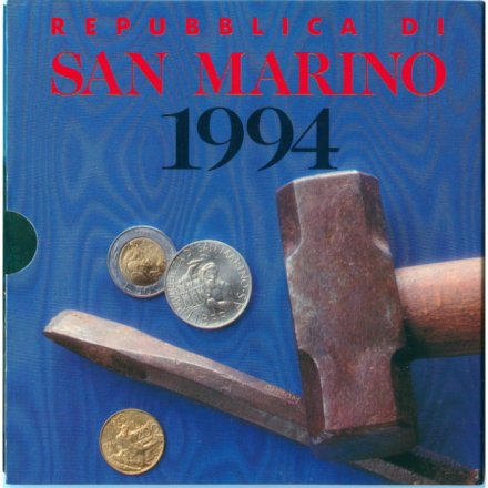Набор из 10 монет Сан-Марино 1994 год (в буклете)