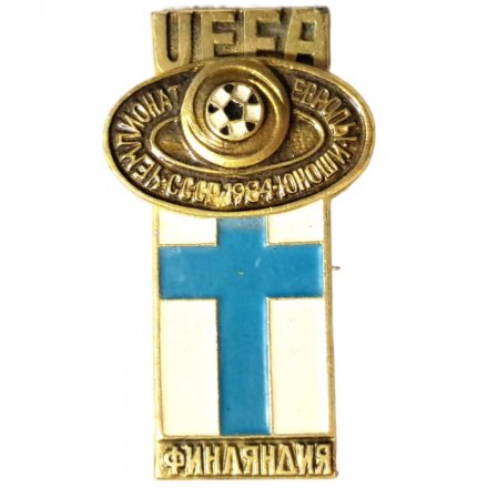 Значок UEFA. Чемпионат Европы Юноши. СССР. 1984. Финляндия