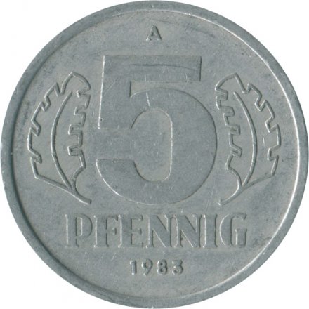 ГДР 5 пфеннигов 1983 год 