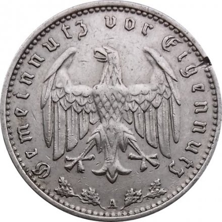 Третий Рейх 1 рейхсмарка 1933 год (A)
