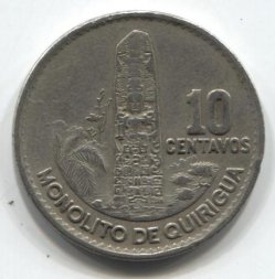 Гватемала 10 сентаво 1965 год