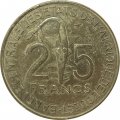 Западная Африка 25 франков 1989 год 