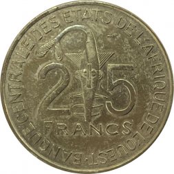 Западная Африка 25 франков 1989 год 