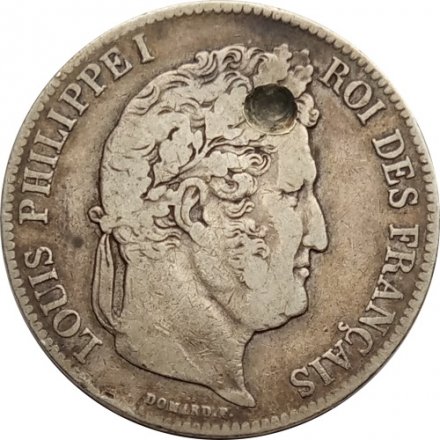 Франция 5 франков 1839 год (Отметка монетного двора: &quot;B&quot; - Руан)
