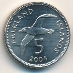 Фолклендские острова 5 пенсов 2004 год - Альбатрос