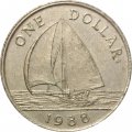 Бермудские острова 1 доллар 1988 год - Парусная лодка