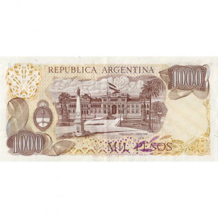 Аргентина 1000 песо 1982 год - Хосе де Сан-Мартин. Площадь Мая - XF+