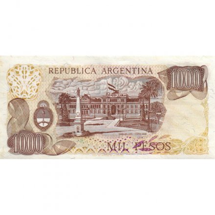 Аргентина 1000 песо 1982 год - Хосе де Сан-Мартин. Площадь Мая - XF+