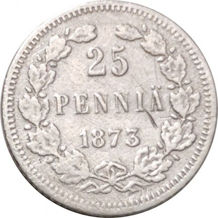 Финляндия 25 пенни 1873 год - VF