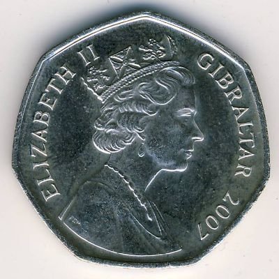 Гибралтар 50 пенсов 2007 год