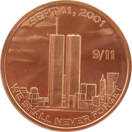 Монетовидный жетон США унция меди 999 - 11 сентября