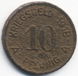 Германия 10 пфеннигов 1918 год (нотгельд Люденшайд)