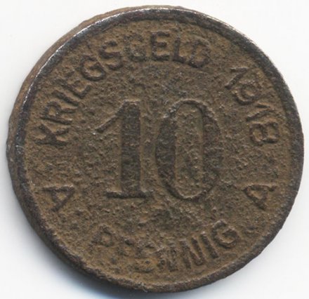 Германия 10 пфеннигов 1918 год (нотгельд Люденшайд)