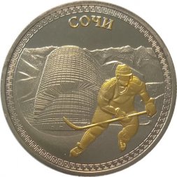 Медаль (жетон) Сочи. Столица XXII Зимних Олимпийских игр 2014 Сочи. Хоккей