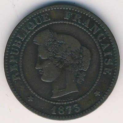 Франция 5 сантимов 1873 год