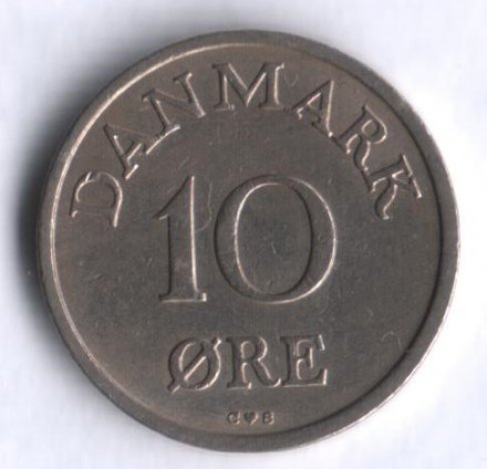 Дания 10 эре 1956 год - Король Фредерик IX