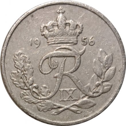 Дания 10 эре 1956 год - Король Фредерик IX