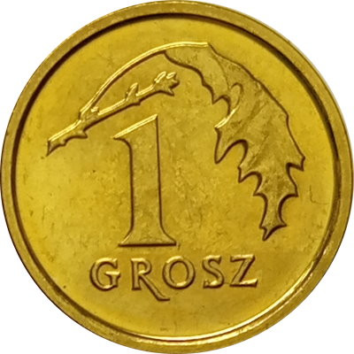 Польша 1 грош 2015 год UNC